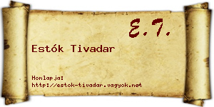 Estók Tivadar névjegykártya